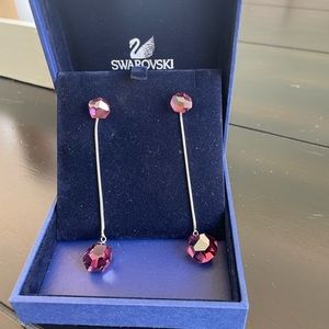 Swarovski crystal drop earrings silver